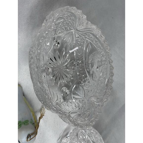 Hofbauer Byrdes Bird Finial Lead Crystal Candy Dish Trinket Box And SM Ornament - Picture 8 of 12